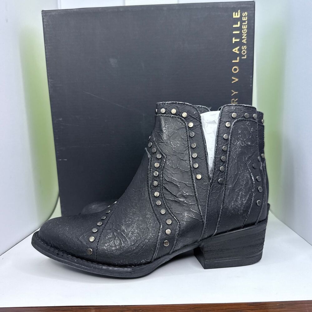 Very Volatile Decode Ankle Boots Womens 7.5 Pewter Free People NIB